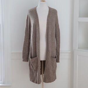 Cremieux Wool Alpaca Blend Taupe Open-Front Duster Cardigan Women’s Size Small